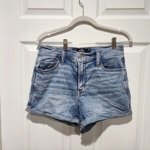 Hollister Women's Light Blue High Rise Jean Shorts
